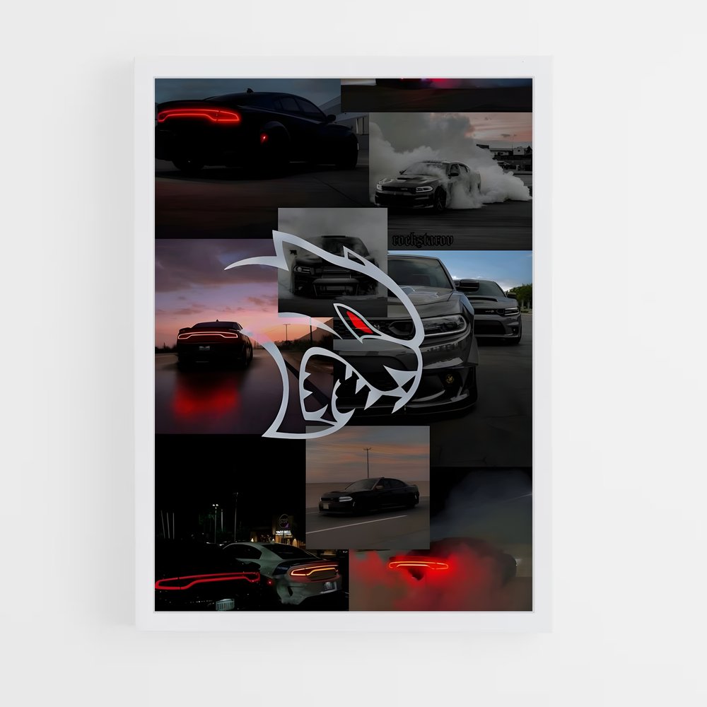 Poster Nuit Rouge des Bolides – affiche Dodge (vue 3)
